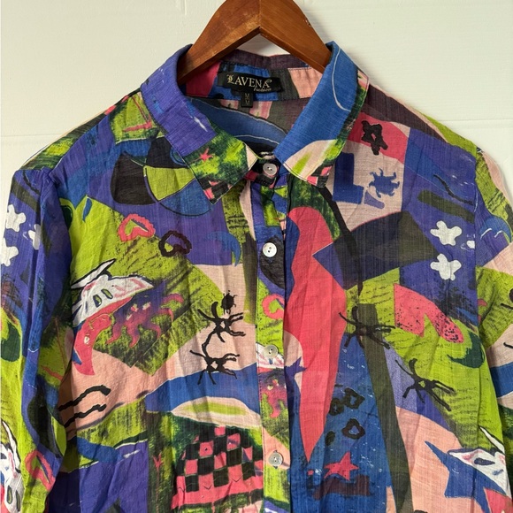 LAVENA FASHION | medium | Sheer Button-Up Floral Front Long Shirt - Picture 7 of 7